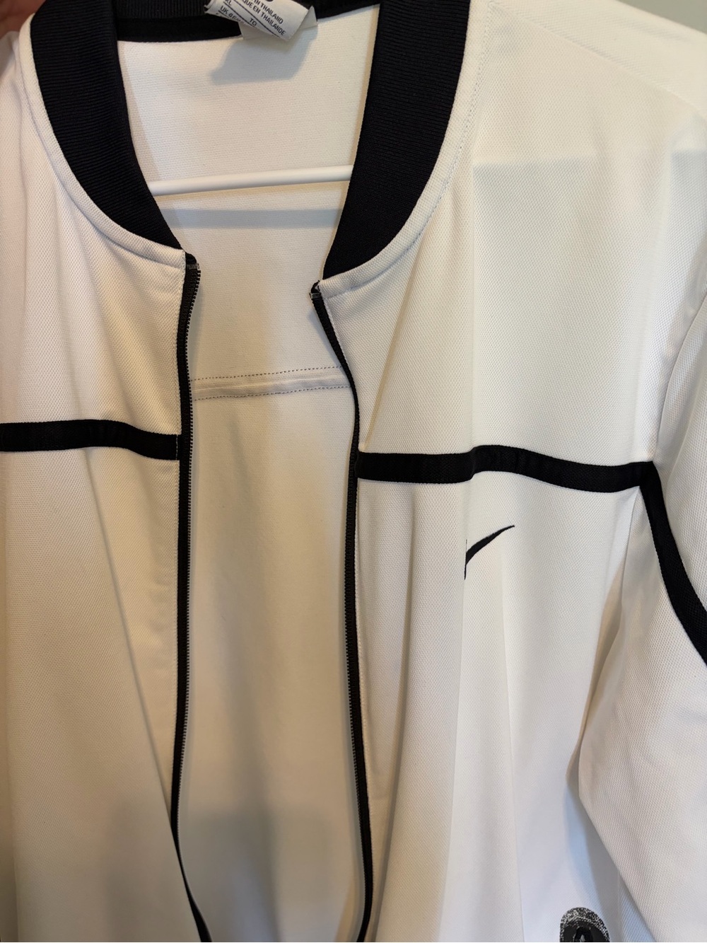 Nike White Lightweight Shirt Jacket with Black Trim